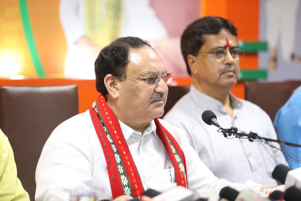 Bjp National President Shri Jp Nadda At Tripura Bjp State Office Agartala Tripura 2903